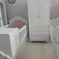 تخت کودک نوزادی و کمد دراور ویترین تشک نوزاد کودک|تخت و سرویس خواب|سیاهکل, |دیوار