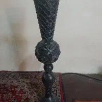 گلدان رنگ کورهای طرح سنگی رگه سفید