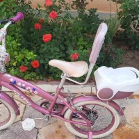 دوچرخه ۱۶ دخترانه صورتی رنگ تمیز وسالم