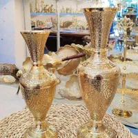 گلدان طرح طاووس برنجی عطائی برنز