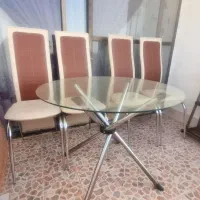میز ناهارخوری 4 نفره شیشه ای|میز و صندلی غذاخوری|تهران, شهرک امید|دیوار