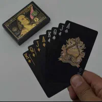 ورق بازی طرح دلار مشکی طلایی