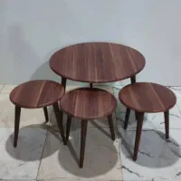 میز وسط با سه عددعسلی گرد، رنگ بندی