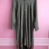 مانتو نخی شانتون سبز سایز۴۴تا۵۰