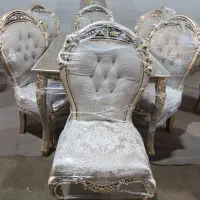 مبل گندمی با غذاخوری ۶+۹ تمام چوب