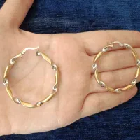 گوشواره حلقه ای بزرگ و کاملا نو|جواهرات|خرم‌آباد, |دیوار
