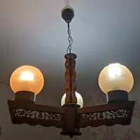 دو عدد لوستر چوب و فلز