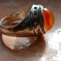 انگشتر عقیق یمنی پرتقالی مصور|جواهرات|اردبیل, |دیوار