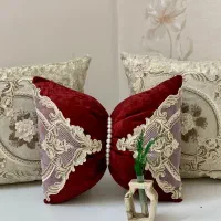 ست کوسن رومیزی دست دوز مخمل