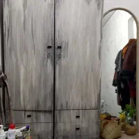 کمد دوقلو چوبی با طرح پتینه قدیمی