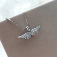 گردنبند بال فرشته نقره نیم ست نقره جواهری318410