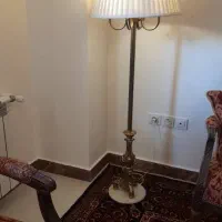 لوستر برنز ۶ شاخه و آباژور  ایستاده برنز پایه سنگ|لوستر و چراغ آویز|تهران, ونک|دیوار