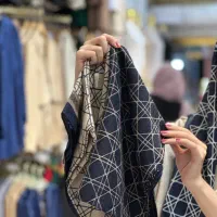 روسری نخی قواره ۱۰۰ با طرحبندی و رنگبندی متنوع|لباس|زنجان, |دیوار