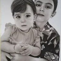 نقاشی چهره سیاه قلم