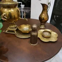 سماور به همراه پارچ جام سینی زیر سماور و چای دان|کلکسیون اشیاء عتیقه|قزوین, |دیوار