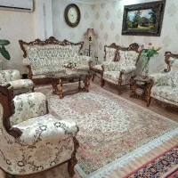 مبل چوب منبت کاری شده خیلی کم استفاده شده در حد نو