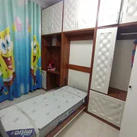 تخت کم جا تک نفره 3بعدی همراه با کمد بالاش وتشک|تخت و سرویس خواب|تهران, تهرانسر غربی|دیوار