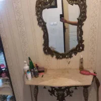 آینه شمعدون برنج اصل و به همراه 2 تا جا شمعی برنج