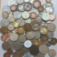 ۱۰۰ عدد سکه خارجی بدون تکرار کلکسیونی