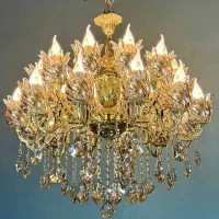 لوستر برنج کلاسیک 20شعله/طرح تعویض لوسترکهنه با نو