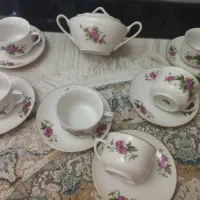سرویس ۶ نفره گل سرخی کاملا نو