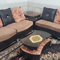مبلمان 10 نفره دو رو چرم و پارچه|مبلمان خانگی و میز عسلی|فولادشهر, زاینده رود|دیوار