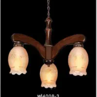 لوستر چوبی سه شعله