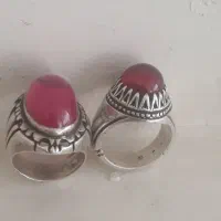 یه جفت انگشتر نقره ۵۰ گرم باسر یاقوت