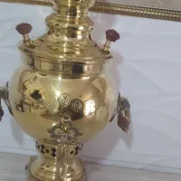 سماور چهار لیتری دسته خوابیده زغالی صفر وکاملاسالم