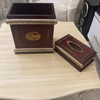 سطل و جای دستمال چوبی