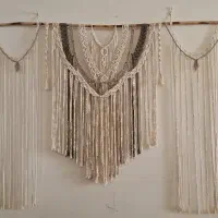 اویز مکرومه ( بزرگ ) در دو حالت بسته و باز