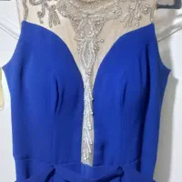 لباس مجلسی آبی کاربنی