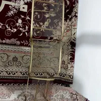 میز عسلی پایه فلزی صفحه شیشه