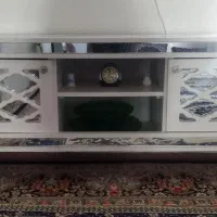 میز تلویزیون سفید آینه دار