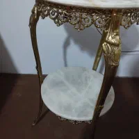 تلفن رومیزی و میز سنگی برنز