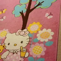 گلیم فرش چهار متری طرح دخترانه و پرده اتاق