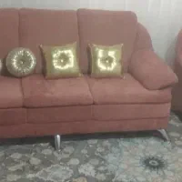 مبل هفت نفره درحدنو+کوسن طلایی - بسیار تمیزوکم کار