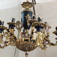 لوستر ۶ شاخه طلا مشکی