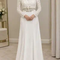 لباس مجلسی سفیدوگلبهی