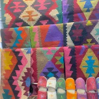 گلیم پشم گوسفند در تنوع رنگ بندی و صندل روفرشی