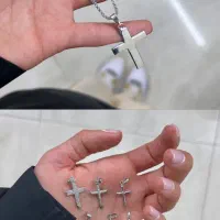 آویز نقره صلیب ۹۲۵ عیار زنجیر ونیزی