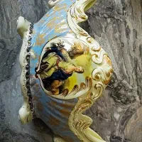 ظرف چینی دکوری زرد لیمویی