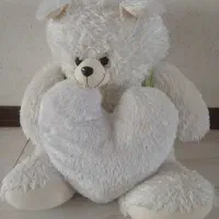 فروش عروسک خرس سفید به همراه قلب