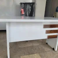 میز اداری سفید دو کشویی