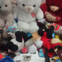 تعداد زیادی اسباب‌بازی وعروسک حلقه