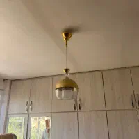 لوستر اباژور چراغ سقفی طلایی استیل