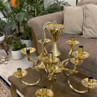 * لوستر ۵ شاخه و ۴ شاخه آب طلا *