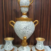 سماور و قوری آینه کاری شده
