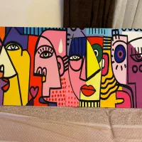 تابلو پارچه ای مخمل کوبیسم