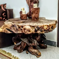 ظروف چوبی روستیک ، میز جلو مبلی ، ناهارخوری